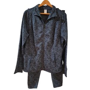Member’s Mark Activewear Set Jacket‎ & Leggings Black Blue XXL
